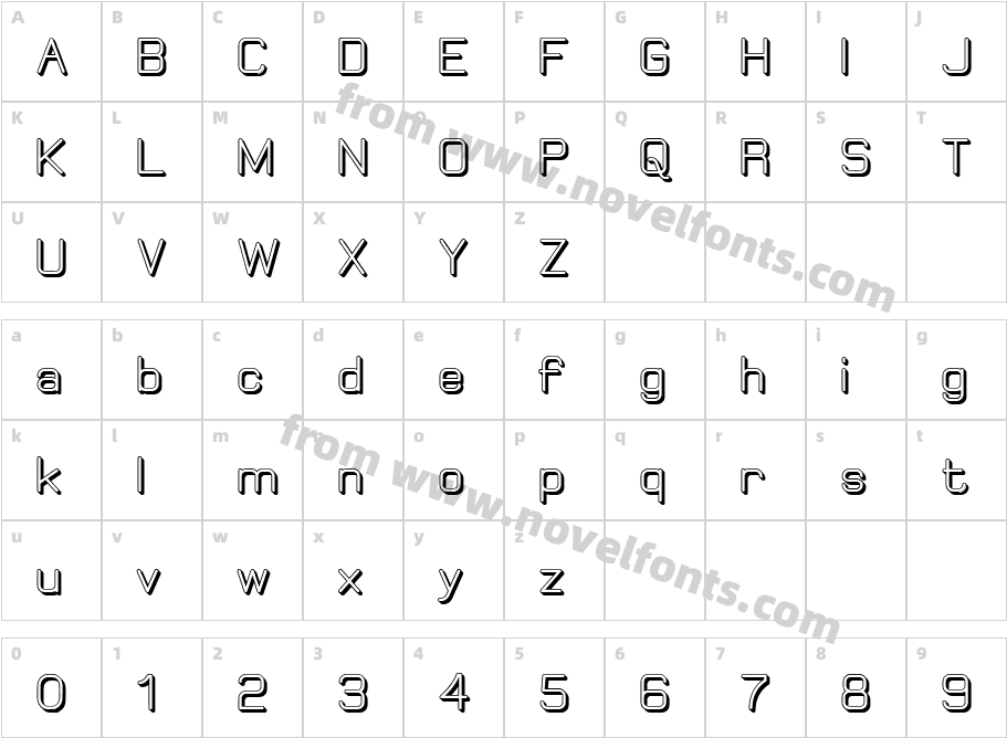 Elgethy Bold OffsetCharacter Map