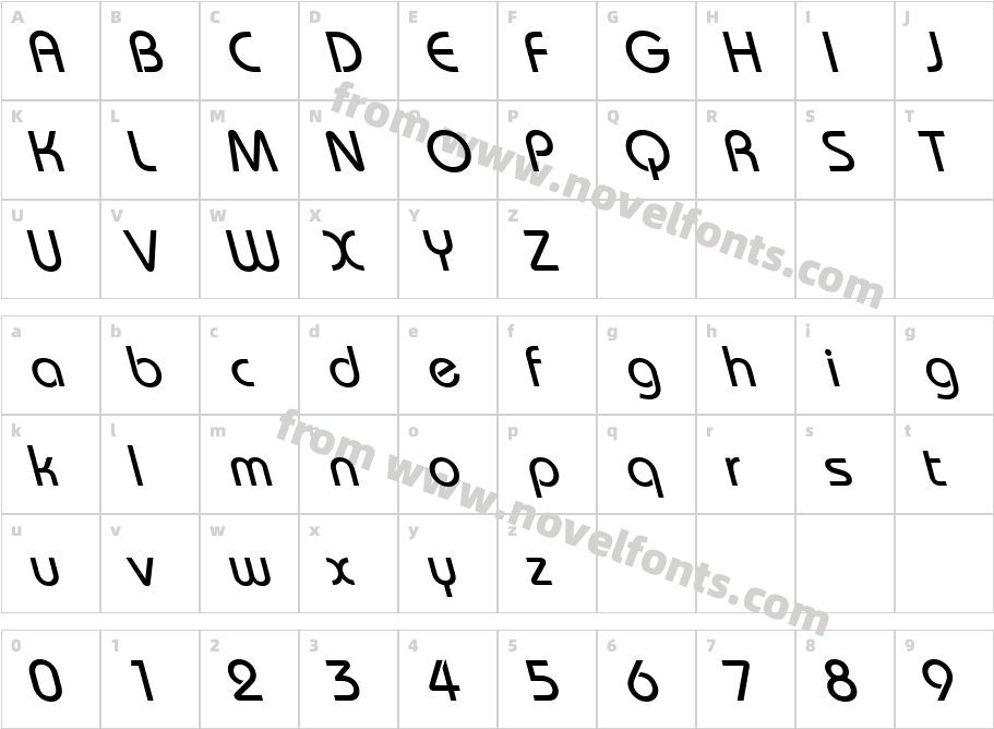 BordeauxBackslantCharacter Map