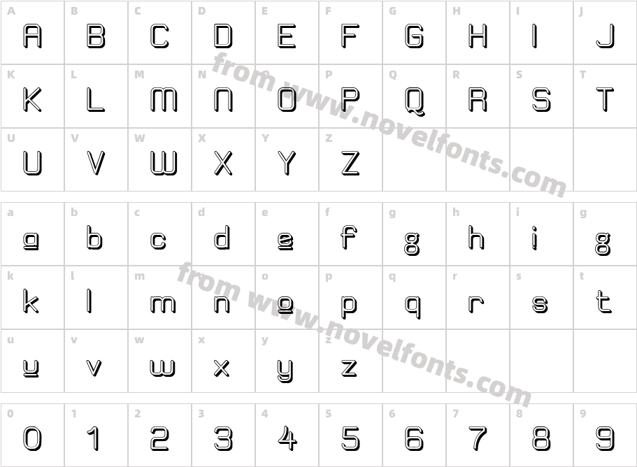 Elgethy Est Upper Bold OffsetCharacter Map