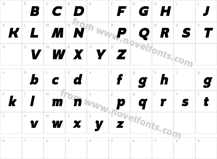 Boriboon DEMO Black ObliqueCharacter Map