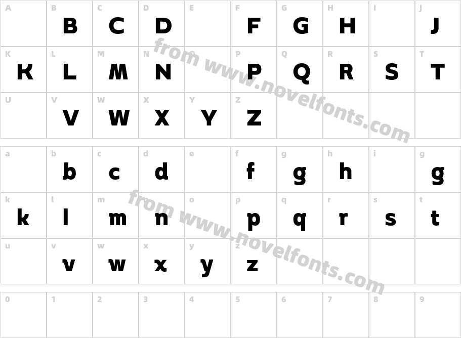 Boriboon DEMO ExtraBoldCharacter Map