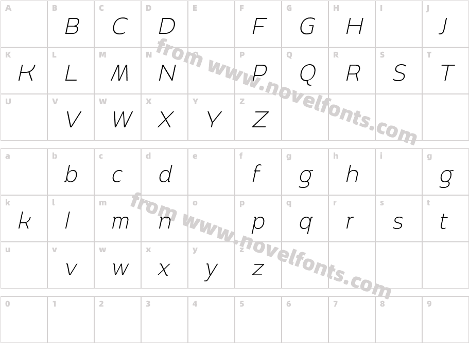 Boriboon DEMO ExtraLight ObliquCharacter Map