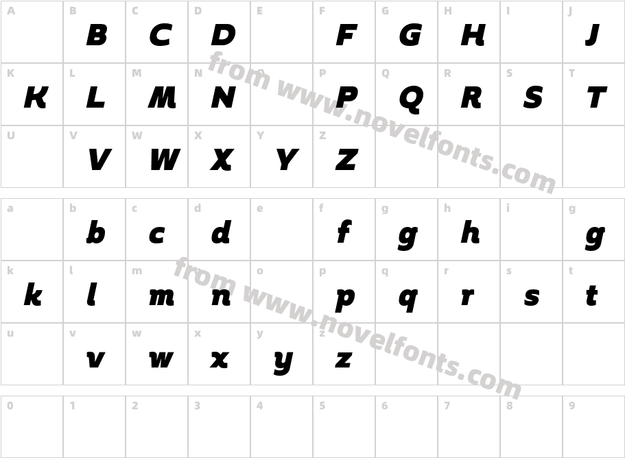 BoriboonDemoBlackItalic-MVemvCharacter Map