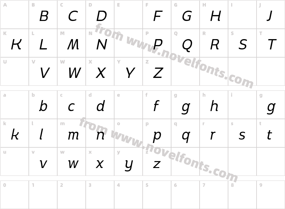 BoriboonDemoItalic-X31RGCharacter Map