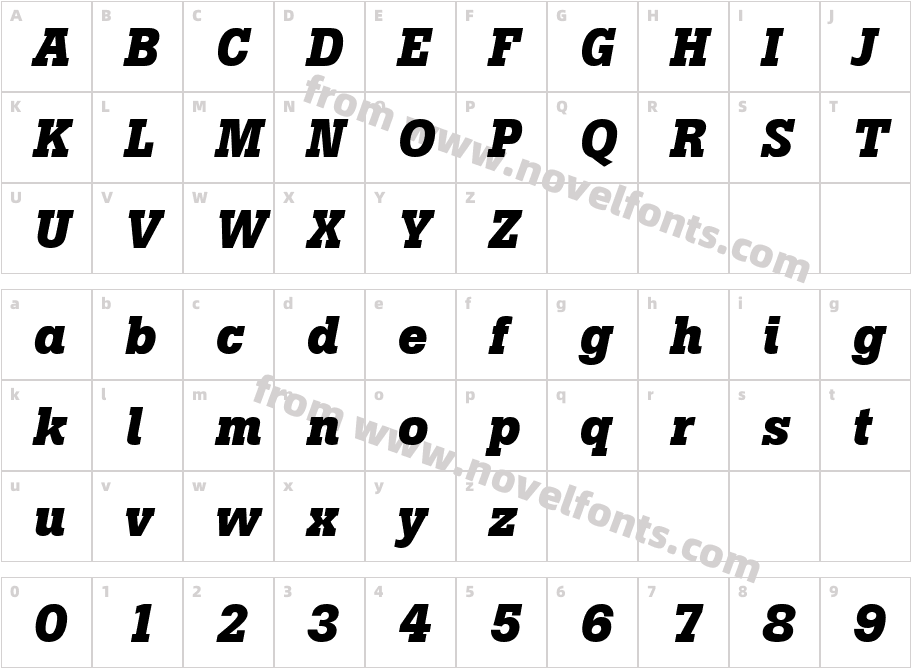 BotonBold_ItalicCharacter Map