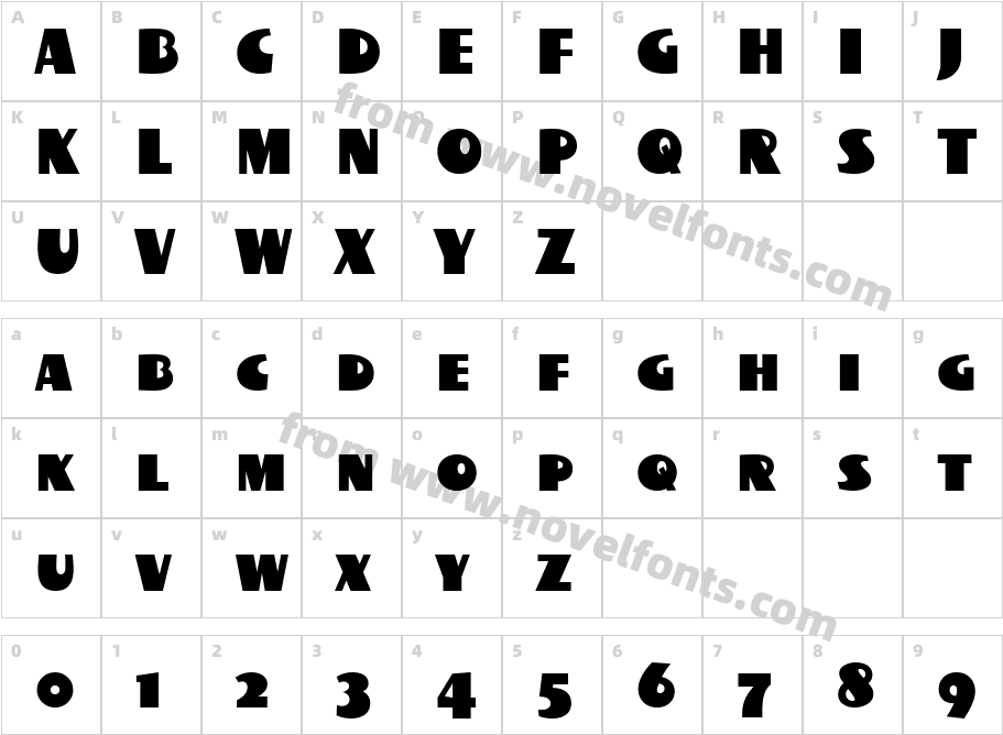 BottleKaps SC CondensedCharacter Map