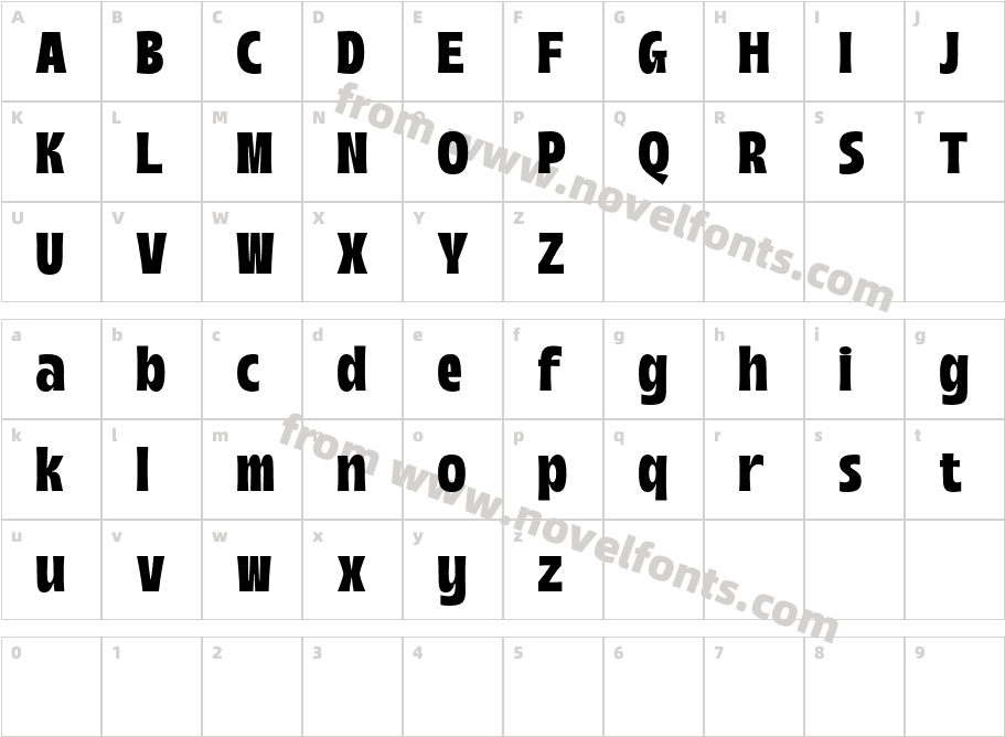 BoughyFree-RegularCharacter Map