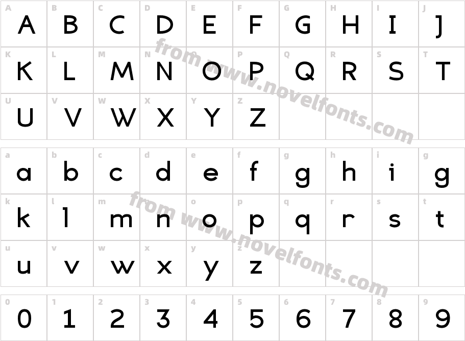 Eligible Sans BoldCharacter Map