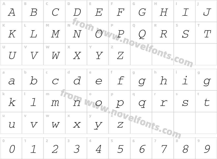 Bouvian-ObliqueCharacter Map