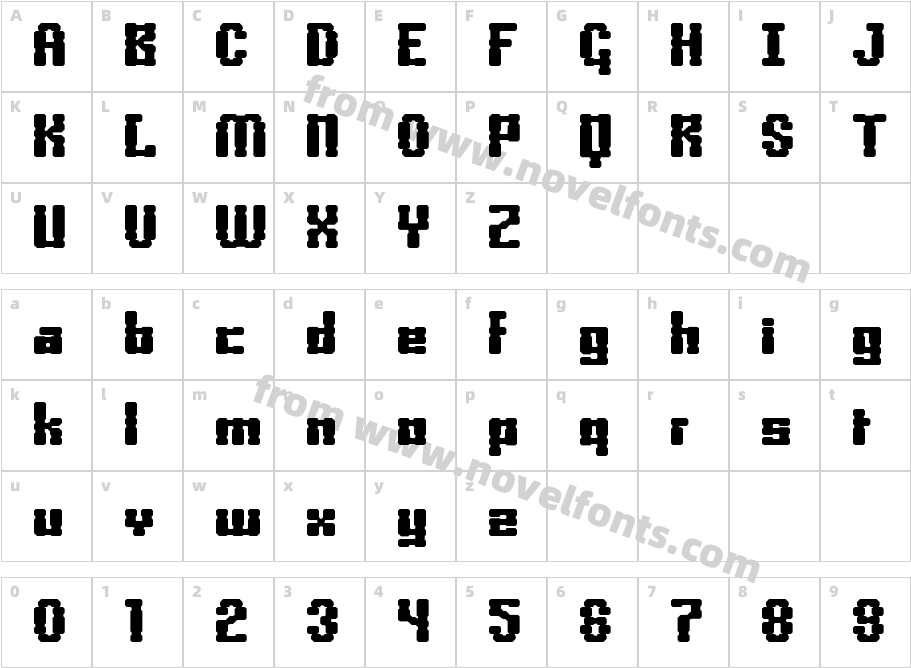 BoxonoxoBoldCharacter Map