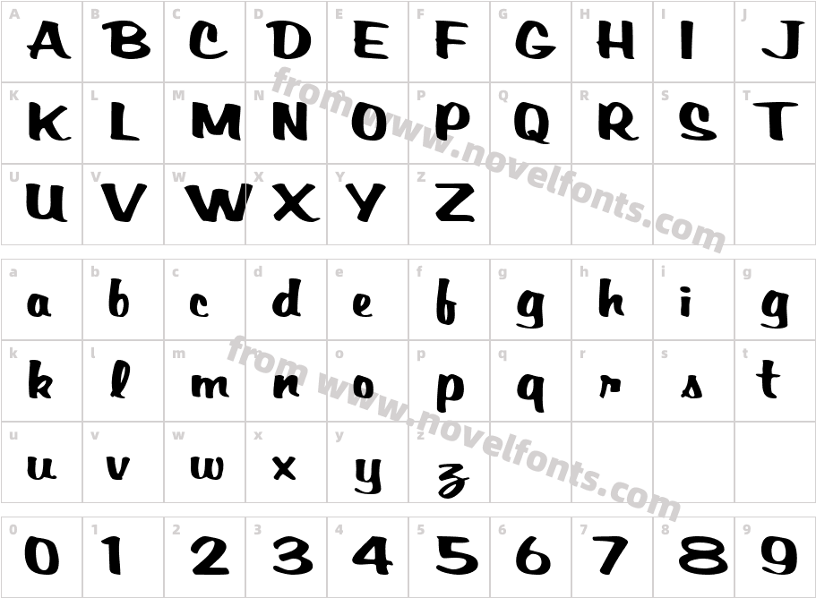 BrackenScriptSSK_BoldCharacter Map