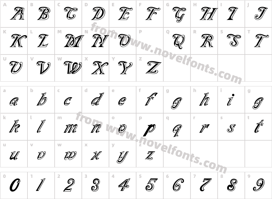 BraeburnScriptFacetsSSKCharacter Map