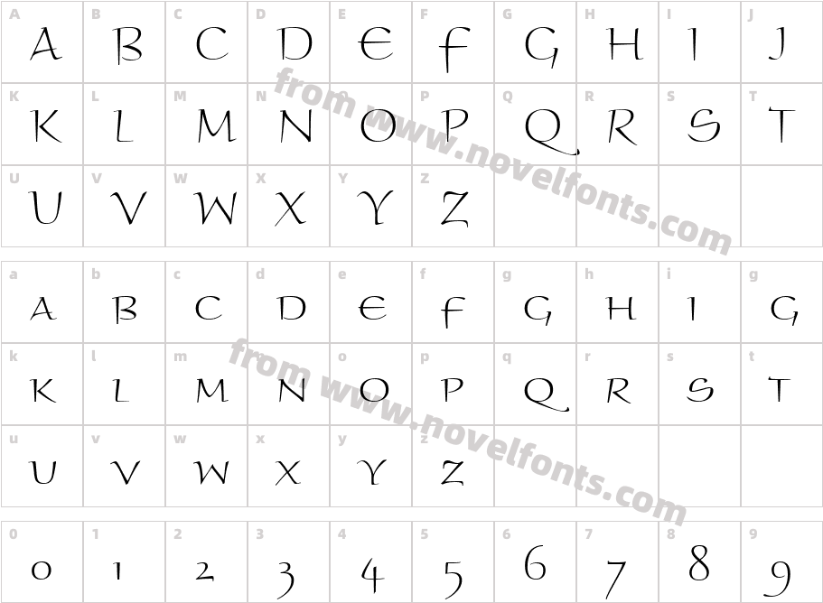 Braganza SC ITC LightCharacter Map