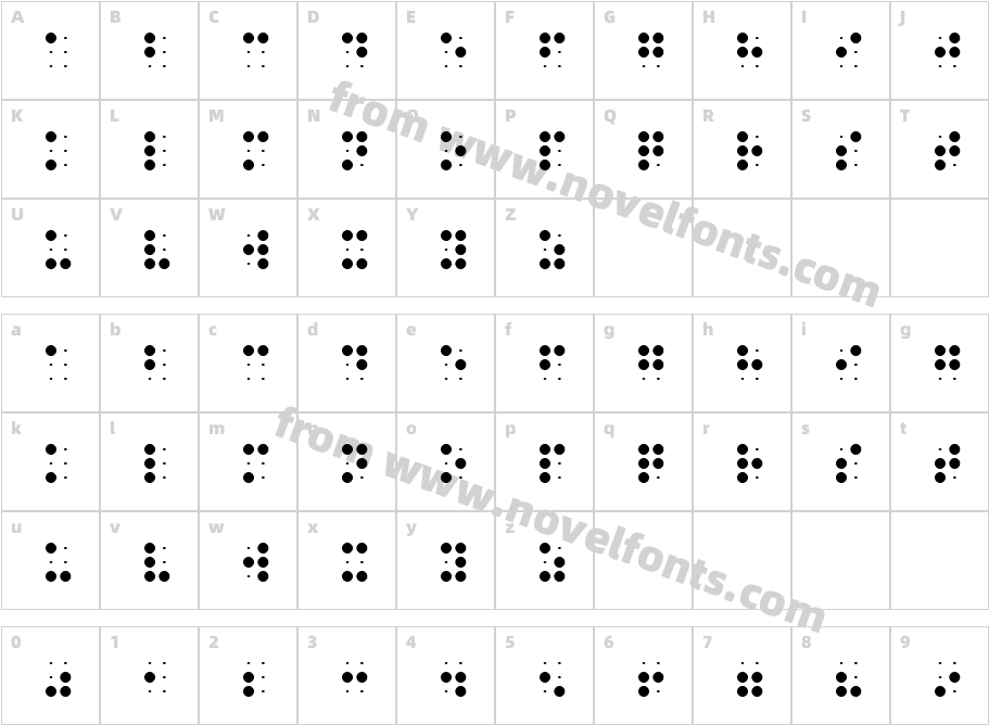 Braille from EDITPCCharacter Map