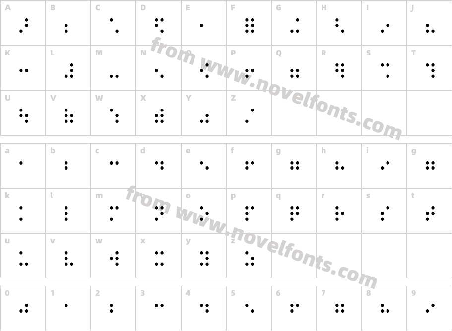 BraillePlainHCCharacter Map