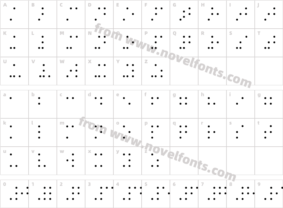 BrailleSHCharacter Map