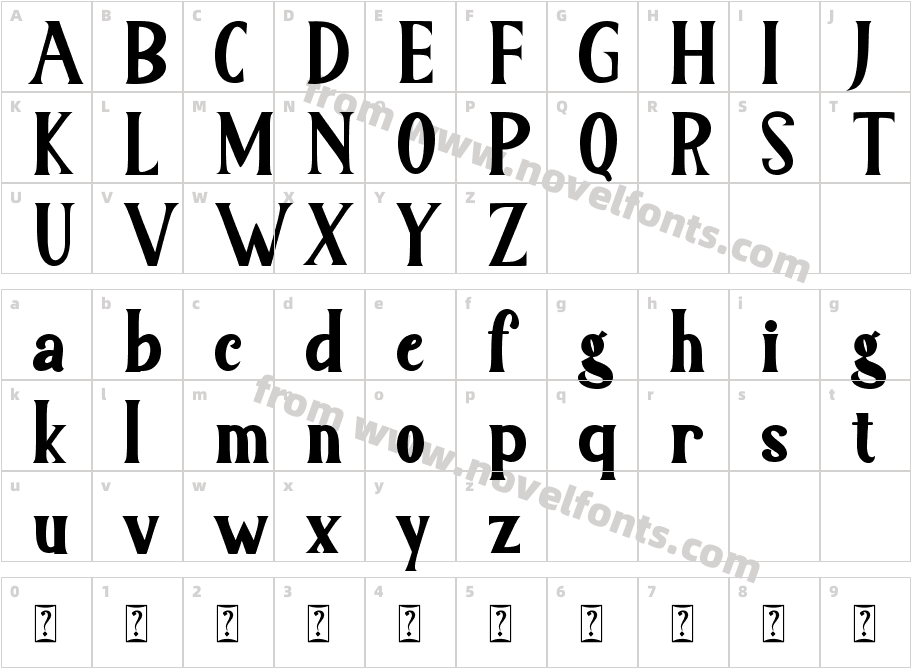 Brandon Selection SerifCharacter Map