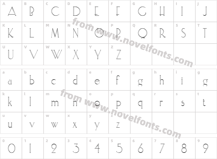 ElisiaOpenface RegularCharacter Map