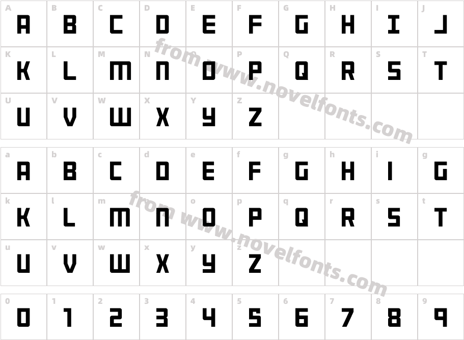 Brave Phoenix CondensedCharacter Map