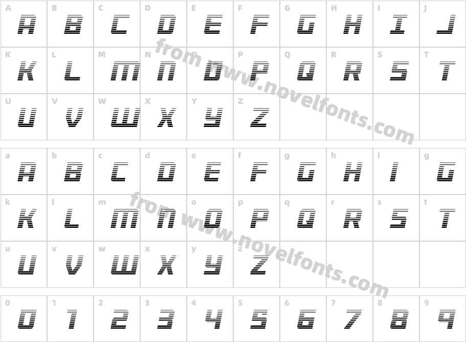 Brave Phoenix Gradient ItalicCharacter Map