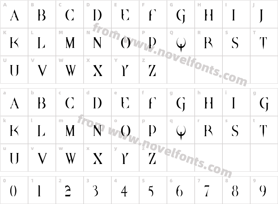 BrazeltonNarrowCharacter Map