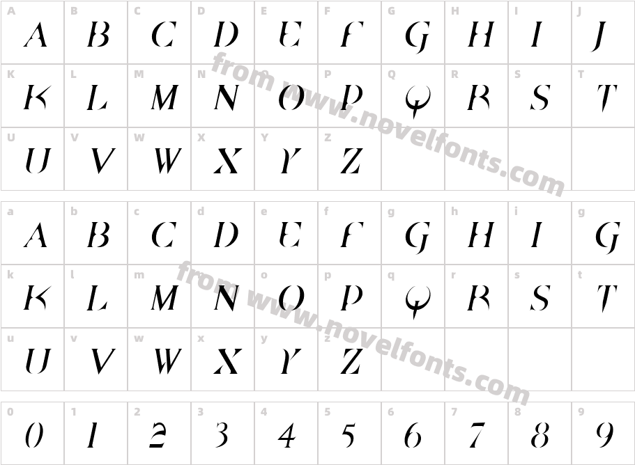 Brazelton__ItalicCharacter Map