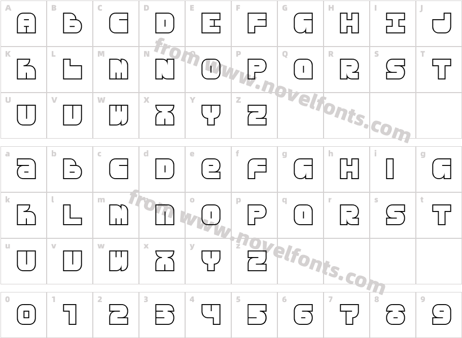 Breakbeat BTN OutlineCharacter Map