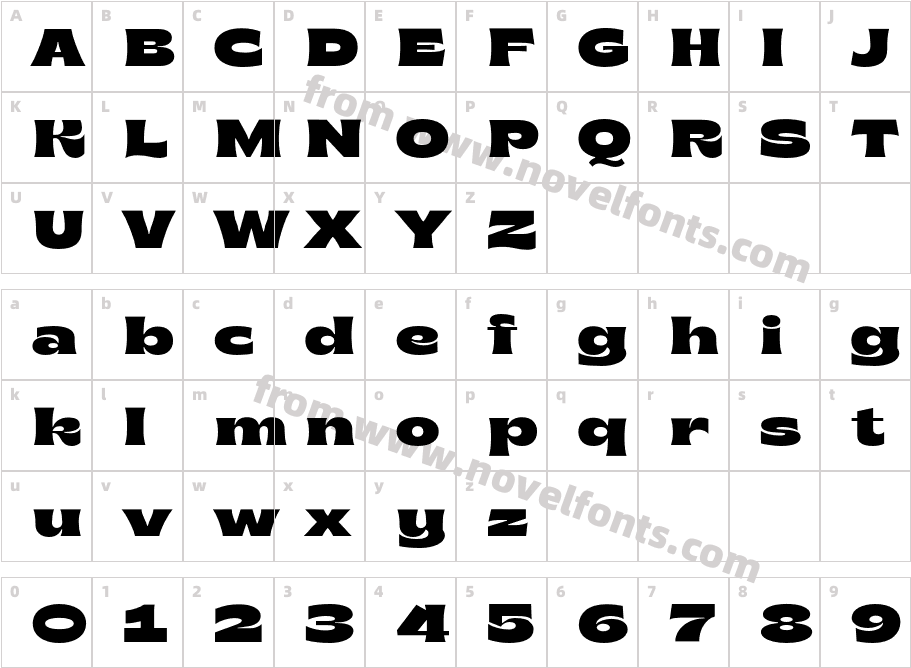 Brice Black SemiExpandedCharacter Map