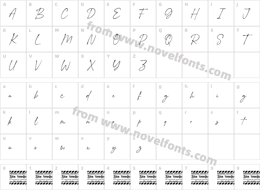 Brighter Sunday Personal UseCharacter Map