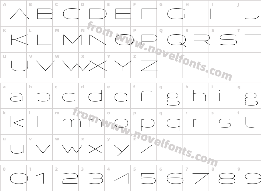 Briller-ThinCharacter Map