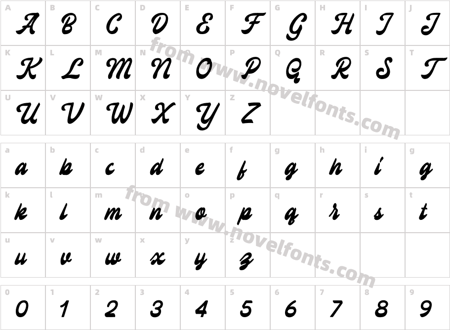 BrillscriptCharacter Map