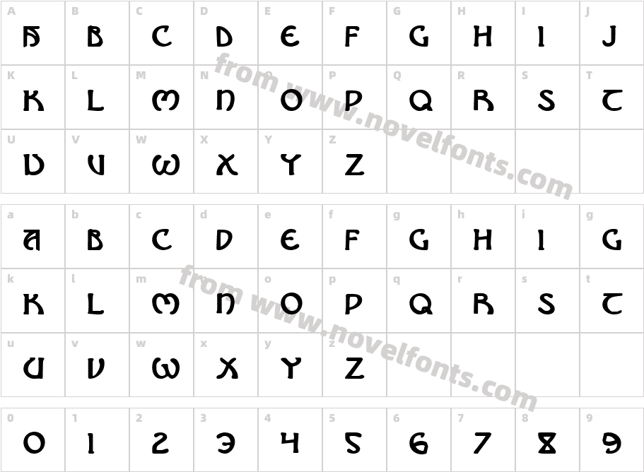 Brin Athyn BoldCharacter Map