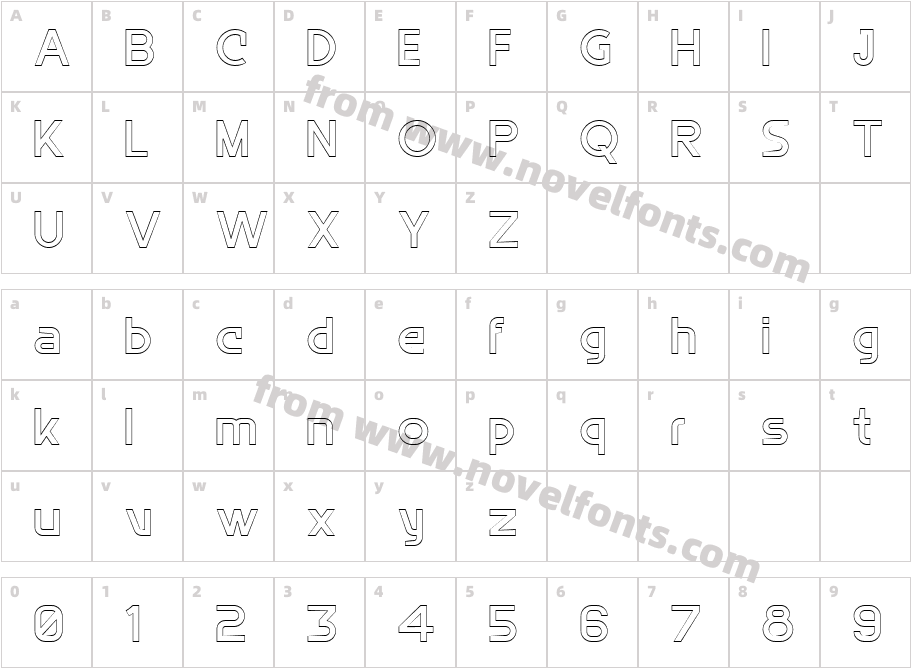 Broaek OutlineCharacter Map