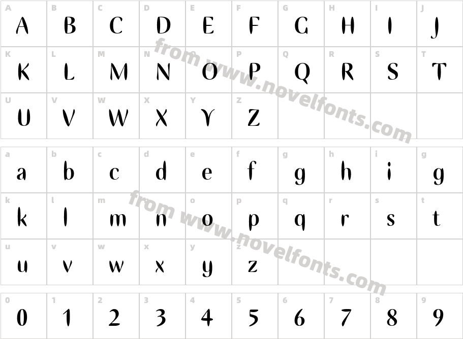 Ellipse ITC BoldCharacter Map