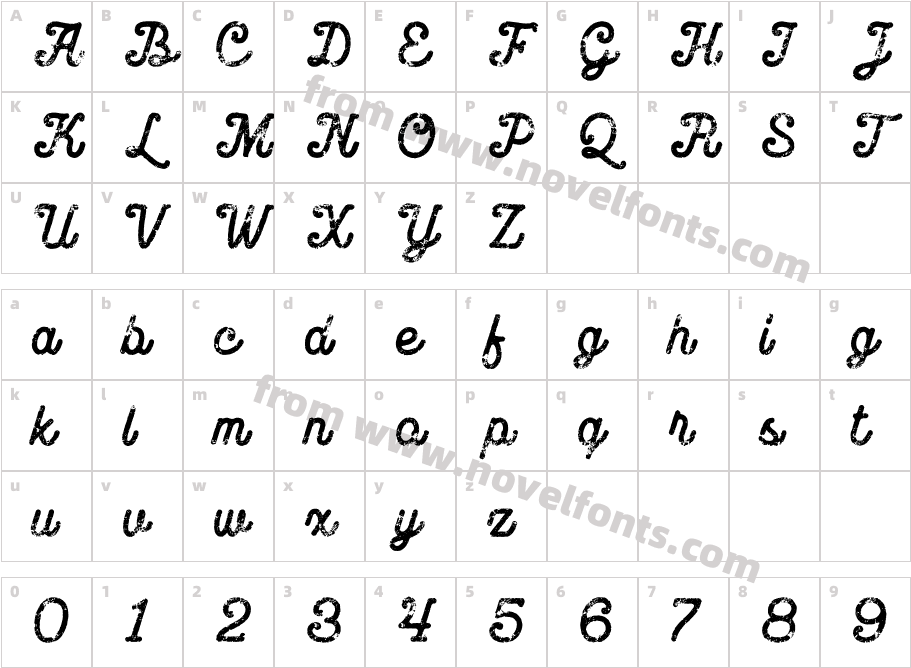 BrocadesScript-DemoCharacter Map