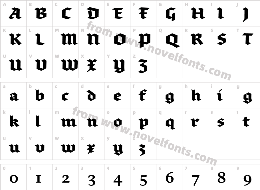 BrokenscriptBoldCharacter Map