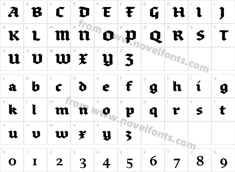 BrokenscriptBoldRoughCharacter Map