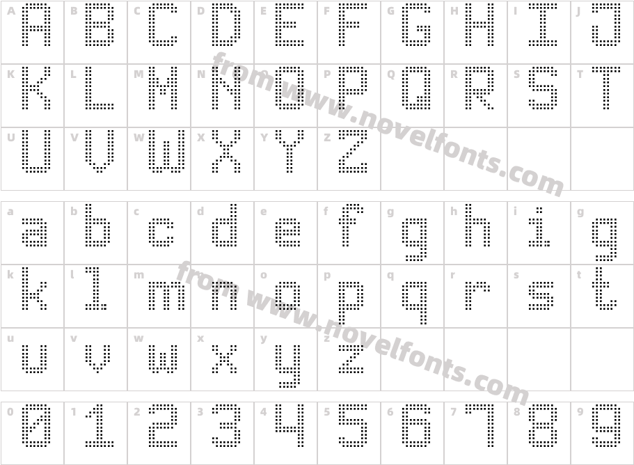 Advanced Dot Digital-7Character Map