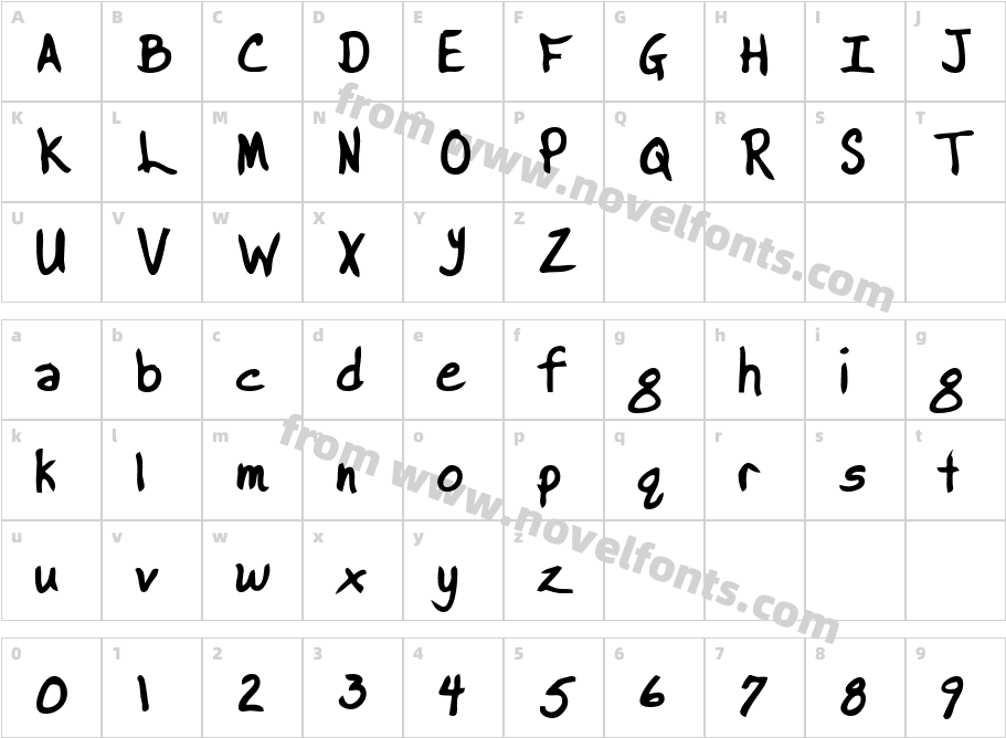 BrooksHand_BoldCharacter Map