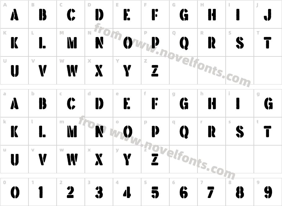 BrotherGarageSans-RoughCharacter Map