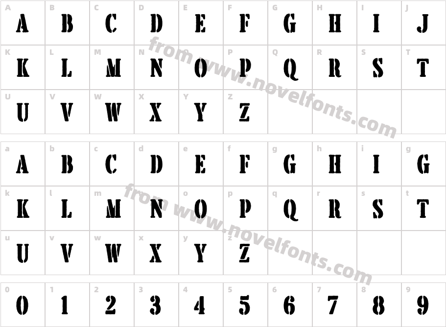 BrotherGarageSerif-RoughCharacter Map