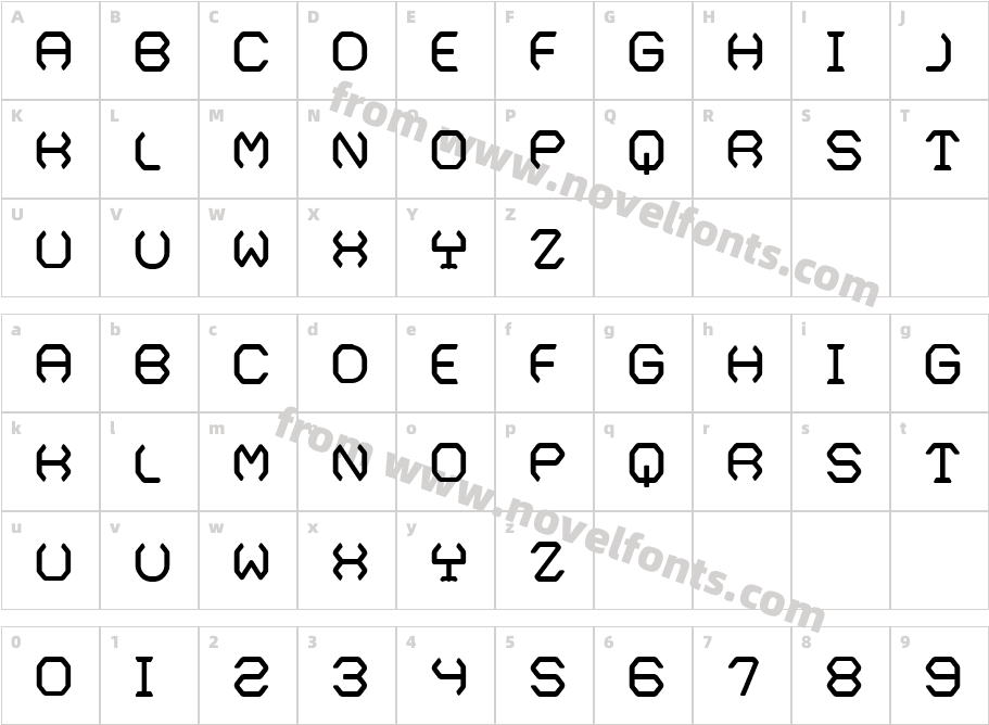 Broughts RegularCharacter Map