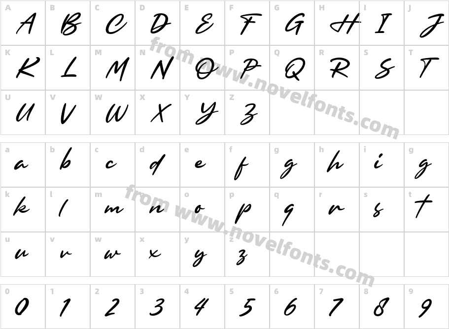 Browellay Synthya RegularCharacter Map