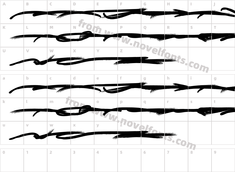 Elrotex SwashCharacter Map