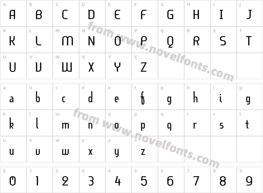 BruhnScript_ItalicCharacter Map