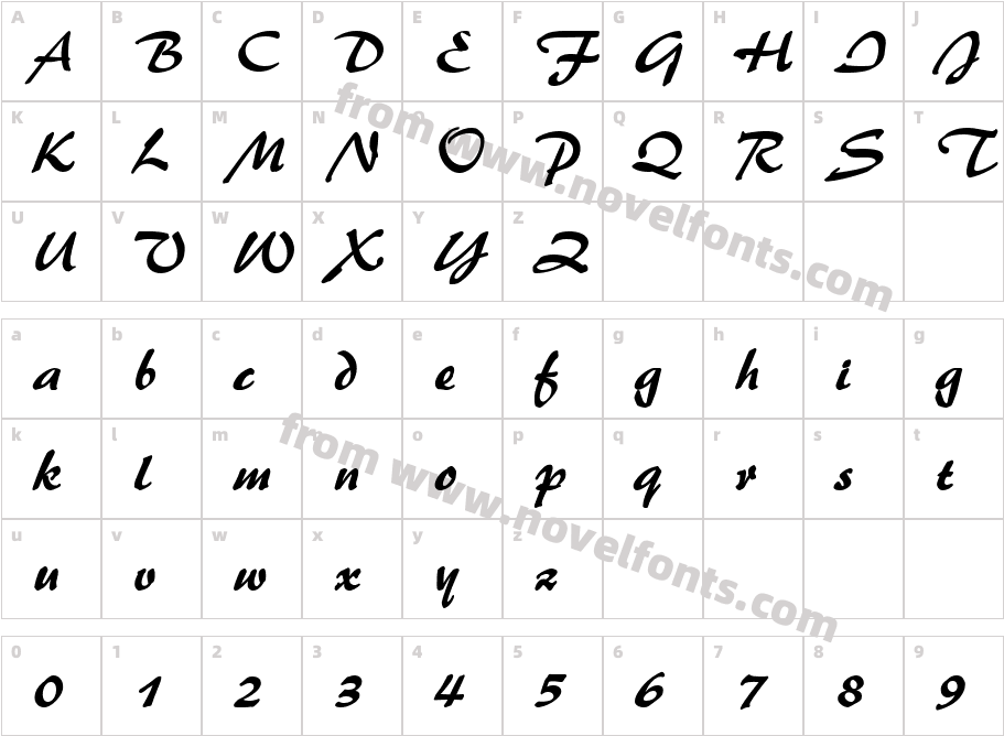 Brush 445Character Map