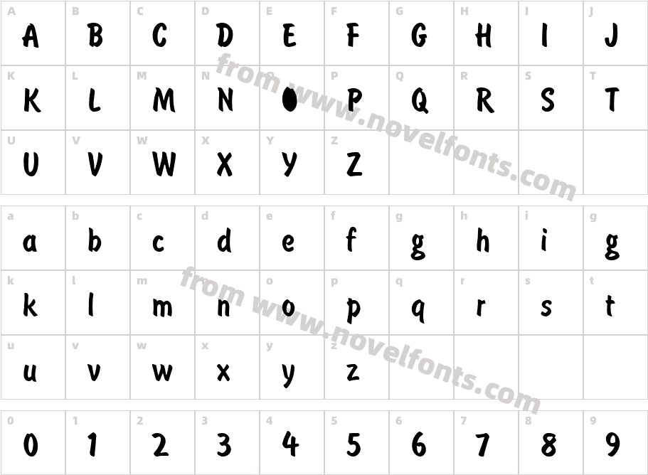 BrushType-SemiBoldA_8639Character Map