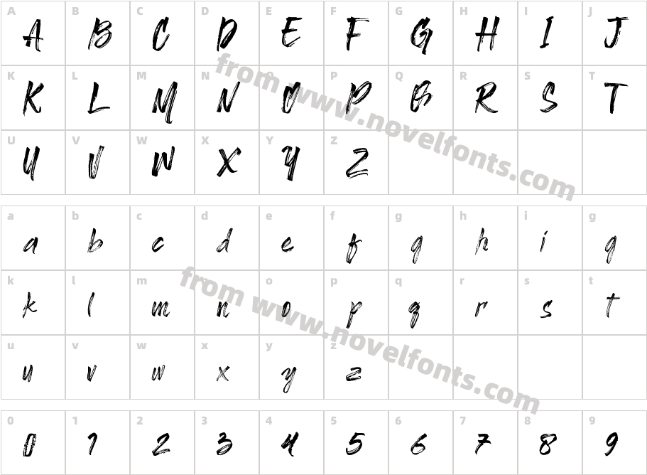 BrushbressCharacter Map