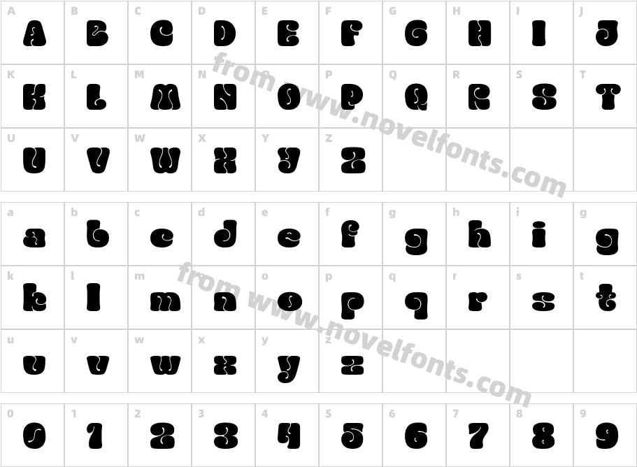 Bubble Brown RegularCharacter Map