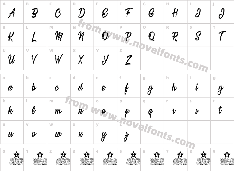 Bubbleshow Personal UseCharacter Map